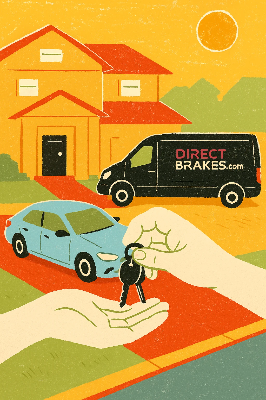 Certified brake technician replacing brake pads on vehicle in Sioux Falls South Dakota